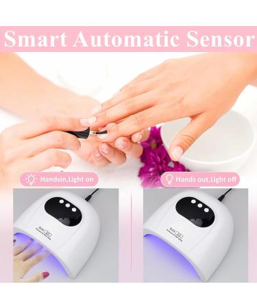 88W UV Nail Lamp for Fast Gel Nail Polish Nail Dryer Curing Lamp with 30/60/90S Timers Smart Auto Sensor LED Digital Display for Home and Salon Pure White - Buy Online on GoSupps.com