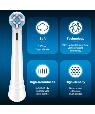 Spacever Upright Toothbrushes for Oral-B iO Series 10 9 8 7 6 5 4 3 - 8 Pack Compatible Brush Heads | White - Buy Online on GoSupps.com