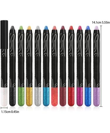 Lot de 12 crayons pour les yeux paillettes m tallis s - Fard paupi res - Couleur durable - Brillant nacr - Pour festival - Taille unique 1 g (Lot de 1) E - Buy Online on GoSupps.com