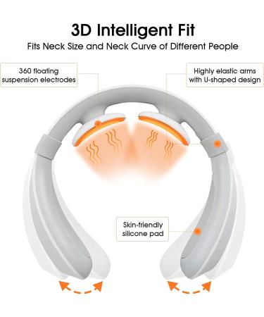 Electric Pulse Neck Massager with Heat - 6 Modes, 15 Levels - Cordless Deep Tissue Relief - Portable Gift for Men and Women - Buy Online on GoSupps.com