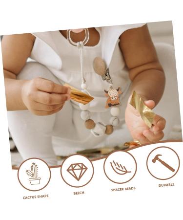 SEWACC 10pcs Highland Animal Silicone Teether Beads - Cute Baby Teething Toys (Light Brown, 2.8x2.7cm) - Buy Online on GoSupps.com