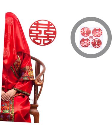 Angoily 50 sheets Decors Wedding Chinese Decals Door Delicate Decorative Traditional Stickers Red 5.5X5.5CM - Buy Online on GoSupps.com