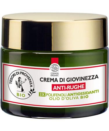 Tesori Di Provenza Tesori di Provenza Organic Anti-Wrinkle Day Face Cream Youth Cream With Organic Olive Oil Rich in Antioxidant Polyphenols 50 ml