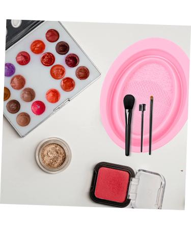 Mipcase 2pcs Cleaning Pad Makeup Brush Scrubber Bowl Beauty Tools Cleaning Scrubber Makeup Brush Scrubber Mat Silicone Makeup Brush Scrubber Folding Tool Cleaner Pink Silica Gel Cosmetic - Buy Online on GoSupps.com