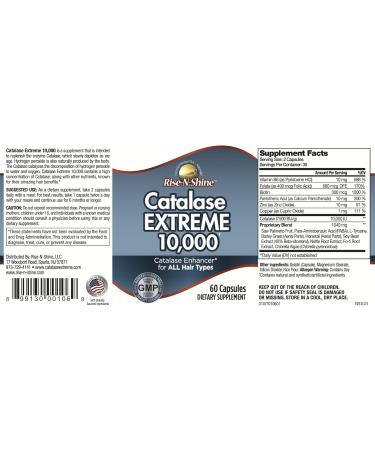 Catalase Extreme 10,000 Hair Supplement with Saw Palmetto, FoTi, Biotin, PABA - 60 Count - Buy Online on GoSupps.com