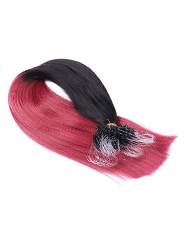 Micro -ring/loop hair extensions (#1b/castle ombre - 50 cm - 150 strands - 1g) 100% remy real hair hair extension micro ring remy quality very easy to use - by hair -professional 150 strands - 50cm - 1g (total 150g)))