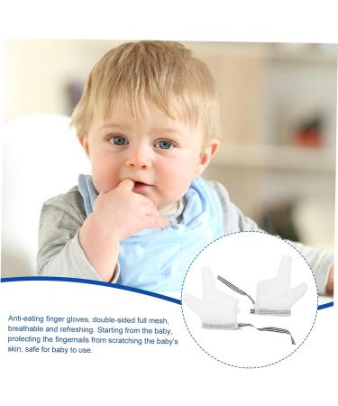 KOMBIUDA Anti-Eating Gloves Baby Mits Infant Thumb Sucking Kit - White 12x7cm - Buy Online on GoSupps.com