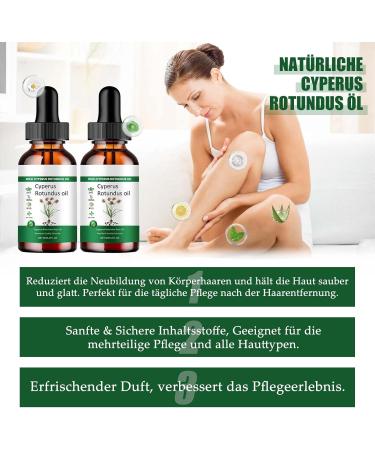 EONFAVE Cyperus Rotundus Oil 120 ml pure Cyperus Oil Silky hair remover natural essential oils for hair removal pure mature Cyperus rotundus oil to reduce body hair growth 2 pieces - Buy Online on GoSupps.com