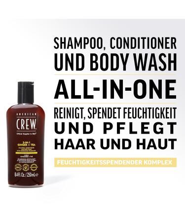 American Crew 3-in-1 Ginger & Tea Shampoo Conditioner & Body Wash - 1000ml for Men | Daily Hair & Body Care - Buy Online on GoSupps.com