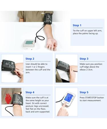 EasyHome Large Cuff Digital Blood Pressure Monitor | 3-Color Backlit Display & Pulse Meter | FDA Cleared for OTC | IHB Indicator | 2 User | FSA Eligible - Buy Online on GoSupps.com