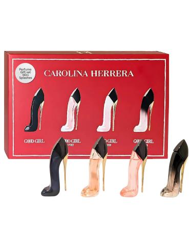 Carolina Herrera Good Girl Perfume for Women 4 Pc Mini Splash Gift Set GoodGirl+Very GoodGirl+GoodGirl Blush+Blush Elixir 0.24 Ounce (Pack of 4)