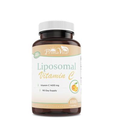 PrimaVita Liposomal Vitamin C 1400mg Capsules, Immune Support Supplement, High Absorption Vitamin & Antioxidant Fat Soluble Vitamin C Supplement (180 Capsules)