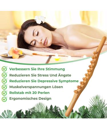 Premium Beech Wood Fascia Roller & Massage Scooter | Muscle Relaxation Body Shaping & Anti-Cellulite Gua Sha Tool - Buy Online on GoSupps.com