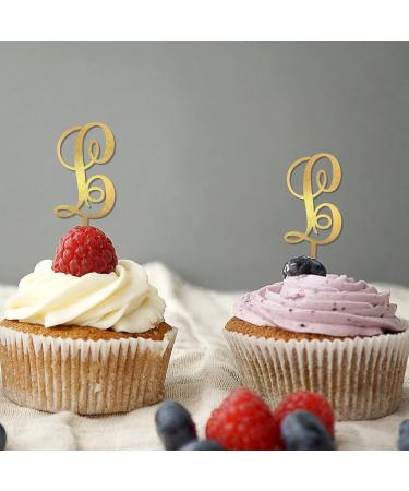 Initial L Cupcake Toppers Wedding Letter Monogram Name For Wedding Bridal Shower Cake Decorations Elegant Reusable Branches Leaf Custom Any Initial Engagement Gifts 6PCS Style-9 - Buy Online on GoSupps.com