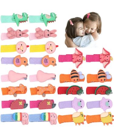 Petunny Girls Hair Clips 26Pcs - Cute Fruit Pattern Fabric Hair Barrettes for Kids - Animal Theme Hair Accessories - Buy Online on GoSupps.com