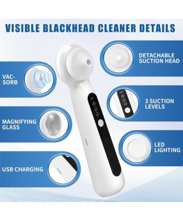 ALLBIZ Newest Blackhead Remover Pore Vacuum Upgraded Pore Cleaner with Visible Magnifying Glass Comedone Whitehead Remover Tool Set 3 Modes 6 Probes - Buy Online on GoSupps.com
