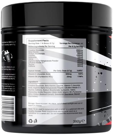 Warrior Rage Pre Workout Powder 392g - High Caffeine Energy & Focus - Savage Strawberry Flavor - 45 Servings - Buy Online on GoSupps.com