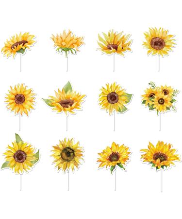 Sunflower Cupcake Toppers Sunflower Cake Picks for Flower Themed Party Birthday Party Decorations Supplies 36 Pieces - Buy Online on GoSupps.com