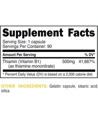 Bucked Up Vitamin B1 500mg Capsules Essentials (90 Servings) - Buy Online on GoSupps.com