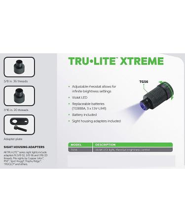 TRUGLO Tru-Lite Xtreme Adjustable Sight Light - Blue 1X5.50X5.50 - Buy Online on GoSupps.com
