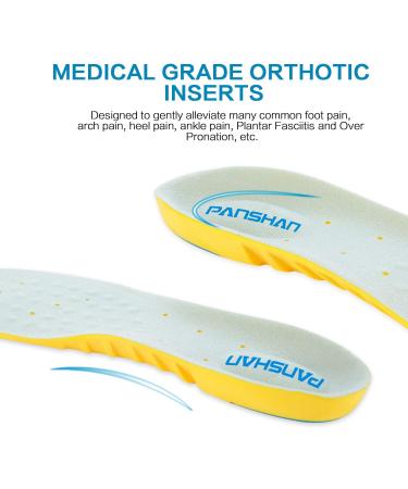 PANSHAN Memory Foam Orthotic Insoles for Plantar Fasciitis with Arch Support - Men 5-7.5/Women 5-7 UK Size - Buy Online on GoSupps.com
