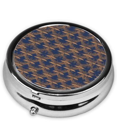 Shop Blue & Yellow Vintage Portable Metal Pill Box | 3-Compartment Travel Essential - Buy Online on GoSupps.com