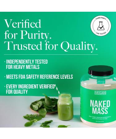 NAKED Vegan Mass - Chocolate Peanut Butter - 1 290 Calories Nothing Artificial All Natural Chocolate PB Weight Gainer Protein Powder Non-GMO Soy & Gluten Free - 8LB Bulk - 11 Servings Chocolate Peanut Butter 8 Pound (Pa  - Buy Online on GoSupps.com