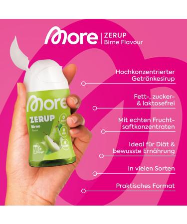 More Zerup Pear Syrup 65ml | Sugar-Free Zero Calories Vegan | Made in Germany | Mixes Up to 8L Drink - Buy Online on GoSupps.com