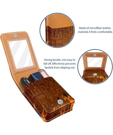 Travel Lipstick Organizer Case - Portable Makeup Bag with Mirror in Ancient Egyptian Style | Shop Now - Buy Online on GoSupps.com