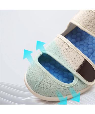 Yytcsjz Men's Diabetic Orthopedic Slippers - Adjustable Large Size Walking Shoes for Swollen Feet & Plantar Fasciitis - 7.5 Light Blue - Buy Online on GoSupps.com
