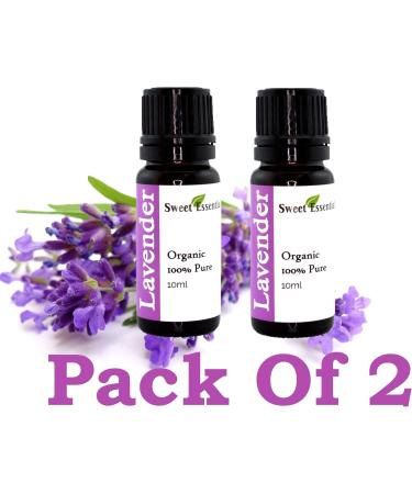 Premium Organic Lavender Essential Oil - 100% Pure Undiluted | Pack of 2 (10ML) | Therapeutic Grade | Aromatherapy | Imported from France - Buy Online on GoSupps.com