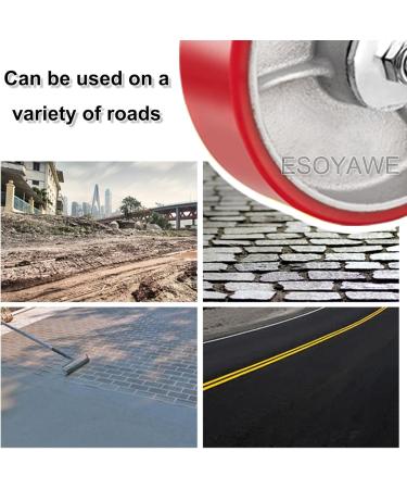 Threaded Shaft Swivel Castors Ball Castors Set of 4 4 5 6 8 Inch Heavy Duty Steel Hub Silent Polyurethane Casters Double Ball Bearing Replacement Caster with Brakes(Swivel 200mm) 200mm Swivel - Buy Online on GoSupps.com