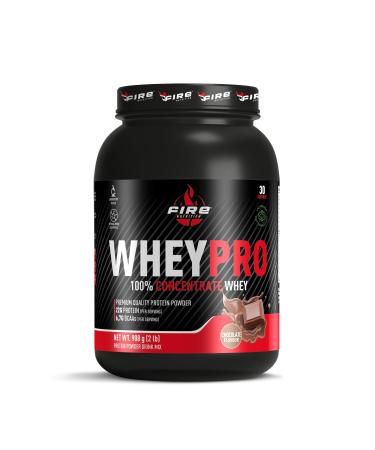 Fire Nutrition Whey PRO 908g (2 LB) Chocolate - 100% Whey Concentrate - 100% Whey Concentrate - Whey Protein - Whey Protein - Muscle Recovery
