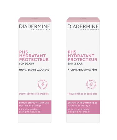 Diadermine - PH5 Protective Moisturizing Day Face Care - Face Care - Enriched with Pro-Vitamin B5 - Intensely nourishes - 89% ingredients of natural origin - 50 ml - Pack of 2