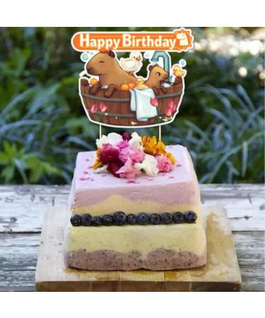 Gallasy 13pcs Capybara Birthday Cupcake Topper Capybara Cake Topper for Kids Birthday Capybara Baby Shower Capybara 1st Birthday Decoration - Buy Online on GoSupps.com