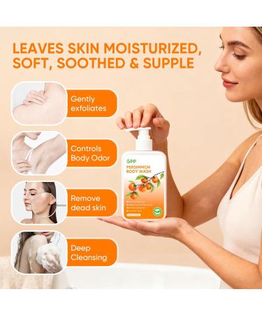 GPP Persimmon Body Wash for Body Odor Control Natural Deodorant Soap for Old People Smell Smelly Feet Deodorant Body Odor Eliminator Gentle for Sensitive Skin Persimmon Soap Bar for Women & Men - Buy Online on GoSupps.com