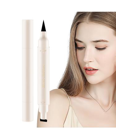 Wing Eyeliner Stamp Liquid Black Winged Eyeliner Wingliner Black Makeup Pens Double-Headed Perfect Cat Eye Look Long Lasting No Dipping White