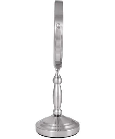 Zadro 9x16 Round Non-Lighted Makeup Mirror 10X 1X Magnifying Rotating Head - Satin Nickel - Buy Online on GoSupps.com
