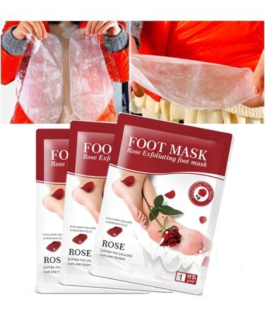 3-Piece Aloe Vera Foot Peel Mask for Hard Skin with Rose Extract - Exfoliating Feet Treatment for Callus Removal and Foot Care - Buy Online on GoSupps.com