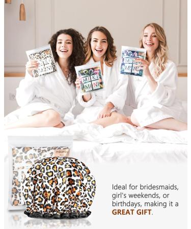 Mikimini Leopard Shower Hoods for Girls - Medium Size 2-Pack Waterproof & Reusable with Black Lace - Buy Online on GoSupps.com