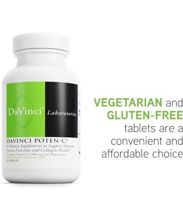 DAVINCI Labs Poten-C - Support Immune System Function & Collagen Health* - Vitamin C Calcium Magnesium Zinc Potassium Manganese & Bioflavonoids - Vegetarian - Gluten-Free - 90 Tablets - Buy Online on GoSupps.com