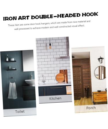 OKUMEYR 4pcs Hat Hangers Wall Mount Coat Rack Clapboard Hook Hanging Hook Organizer Wrought Iron 19X9X5CM Black - Buy Online on GoSupps.com