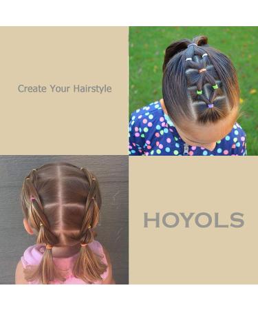 Hoyols 2000pcs Small Baby Elastic Hair Ties - Colorful Rubber Bands for Girls, Kids, and Women - No Damage Ponytail Holders - Bulk 7 Colors - Buy Online on GoSupps.com