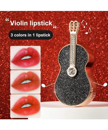 Kuashidai Violin Design Matte Lipstick - Waterproof Red Lipstick for Women (3.8g) - 3 Colors Available - Buy Online on GoSupps.com