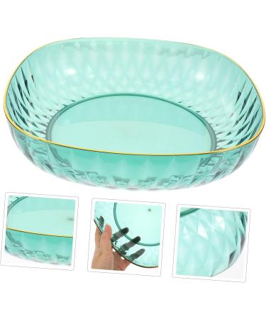 COOLHIYA Fruit Tray Glass Food Container Food Tray Terrarium nut Serving Tray Dessert Bowl Salad Bowl Counter Green 23.5X23.5X6CM - Buy Online on GoSupps.com