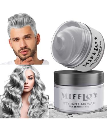 4 23 ounces silver gray temporary hair tint gray instant hair cream mud natural hair color hairstyle pomade unisex styling haartone wax 120g gray hair wax for party cosplay hallowe christmas - Buy Online on GoSupps.com