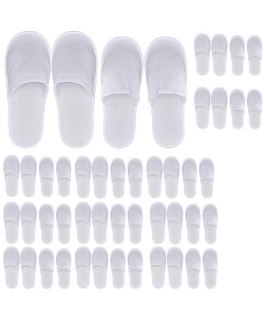 KRISMYA 24 Pairs Spa Slippers,Closed Toe Disposable Slippers,Non-Slip Slippers Fit Size for Men and Women for Hotel Home Guest Used,White