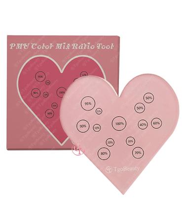 TgoBeauty Heart Cosmetic Makeup Palette - Eyebrow Color Mix Tool & Nail Art - Pink Heart Color Ratio for Permanent Makeup - Buy Online on GoSupps.com