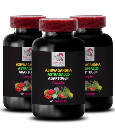 SWAN LIFE ESSENTIALS ADAPTOGEN Supplements - holy Basil Root ashwagandha Daily Support eleutherococcus senticosus Root Blend maca Herbal Capsules panax Ginseng Support Astragalus Energy 1Bot - Buy Online on GoSupps.com