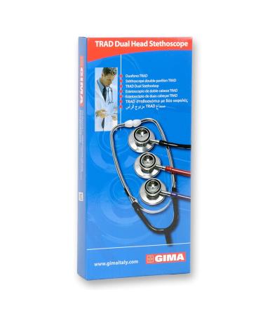 Gima - TRAD Double Head Stethoscope Adults Color Y Black Chestpiece 43.5 mm Bell 30 external measures Latex-free M - Buy Online on GoSupps.com